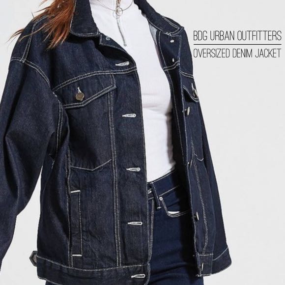 Oversized Contrast Stitch Denim Jacket