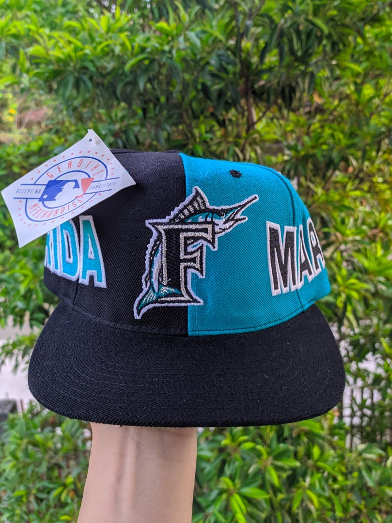 vintage florida marlins MLB side logo snapback hat