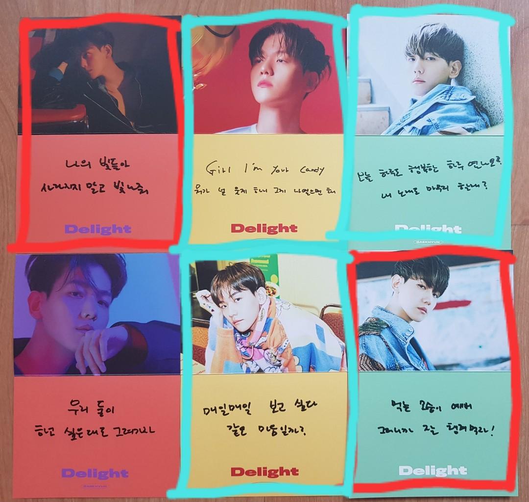 WTT] EXO Baekhyun Delight Album - PC/Message Card/Postcard, Toys