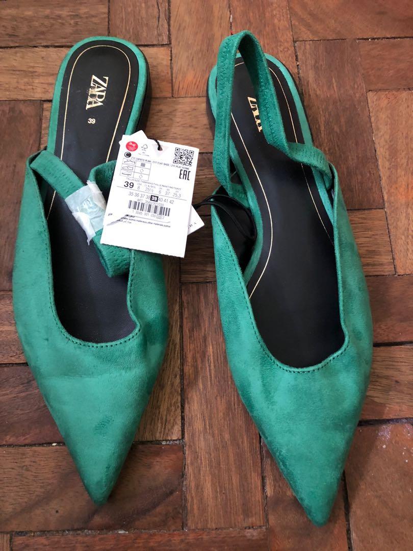 zara shoes green