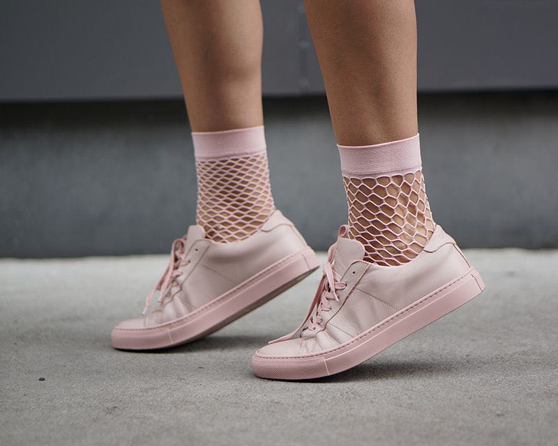 pink fishnet socks