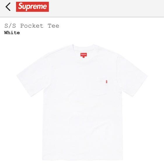 Supreme pocket tee White S size