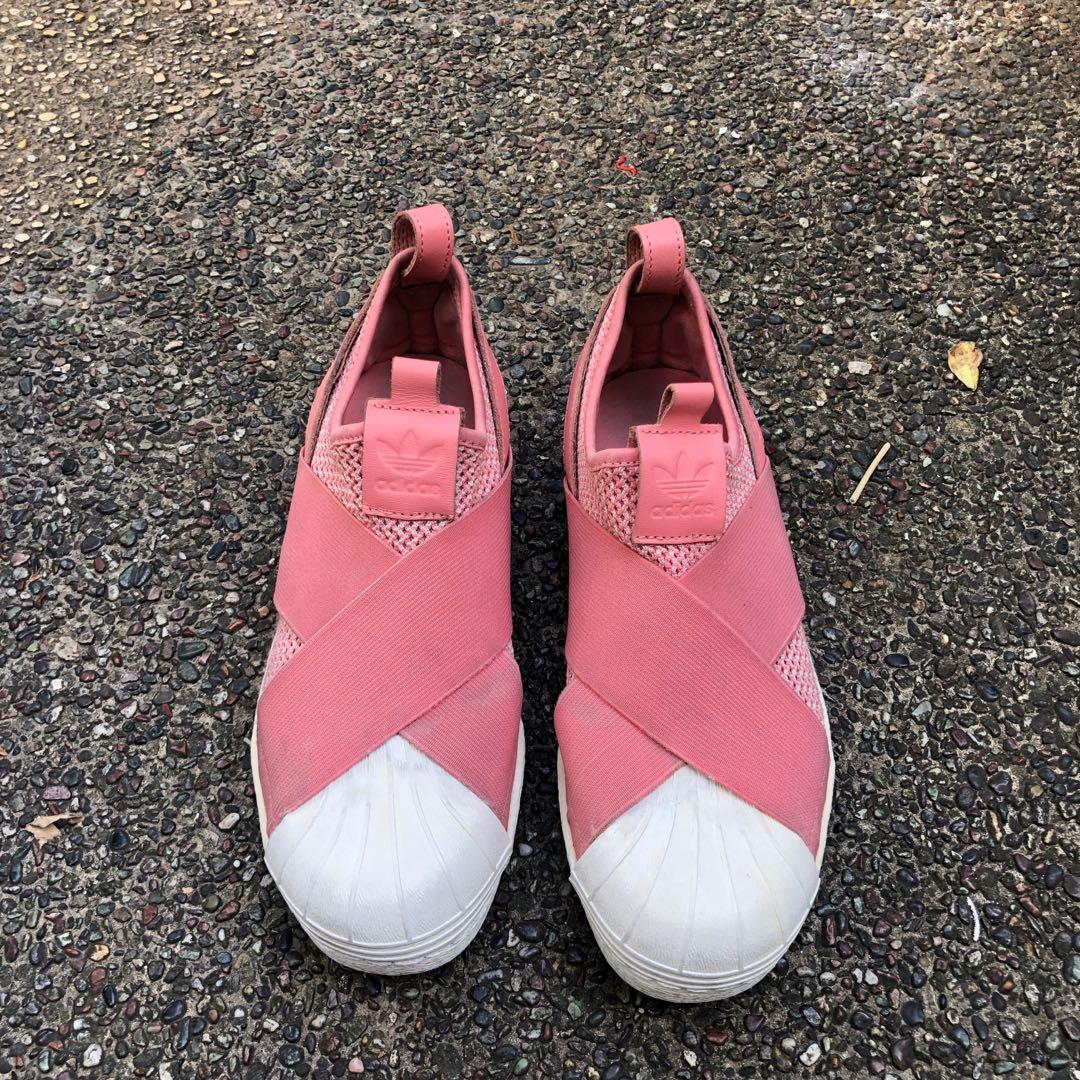 adidas superstar slip on rose