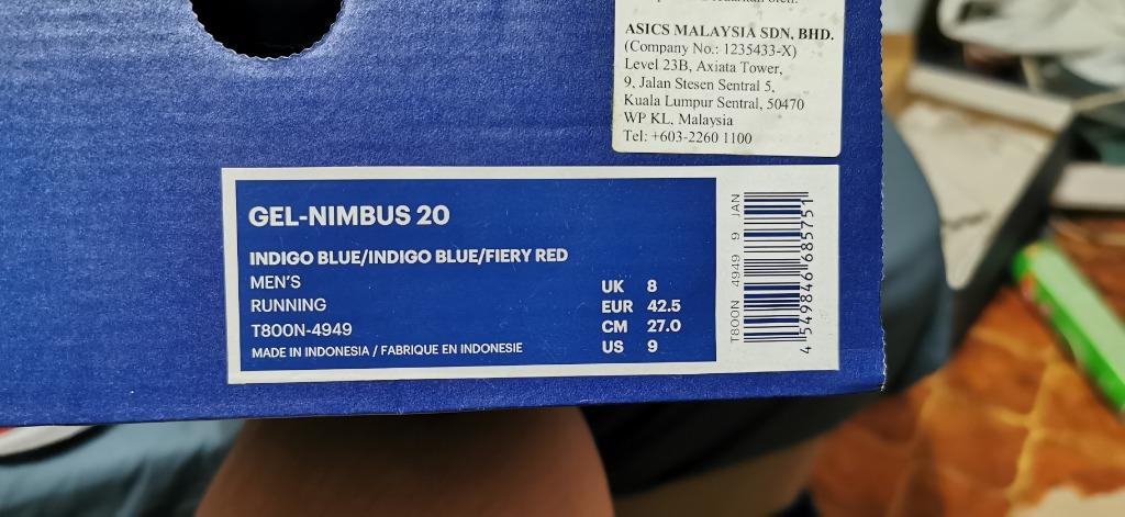 Asics gel-nimbus 20 indigo blue/indigo blue/fiery red discount