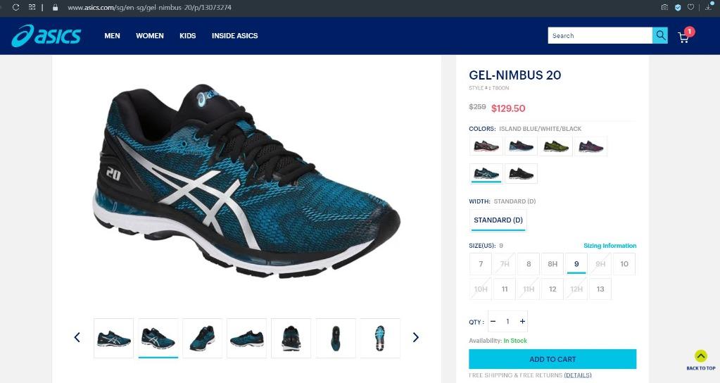 Asics nimbus 20 island blue new arrivals
