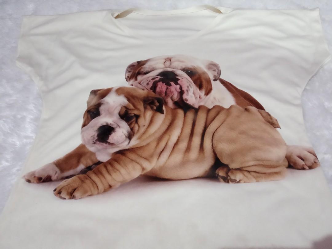 Atasan Gambar Anjing Bulldog Fesyen Wanita Pakaian Wanita Atasan Di Carousell