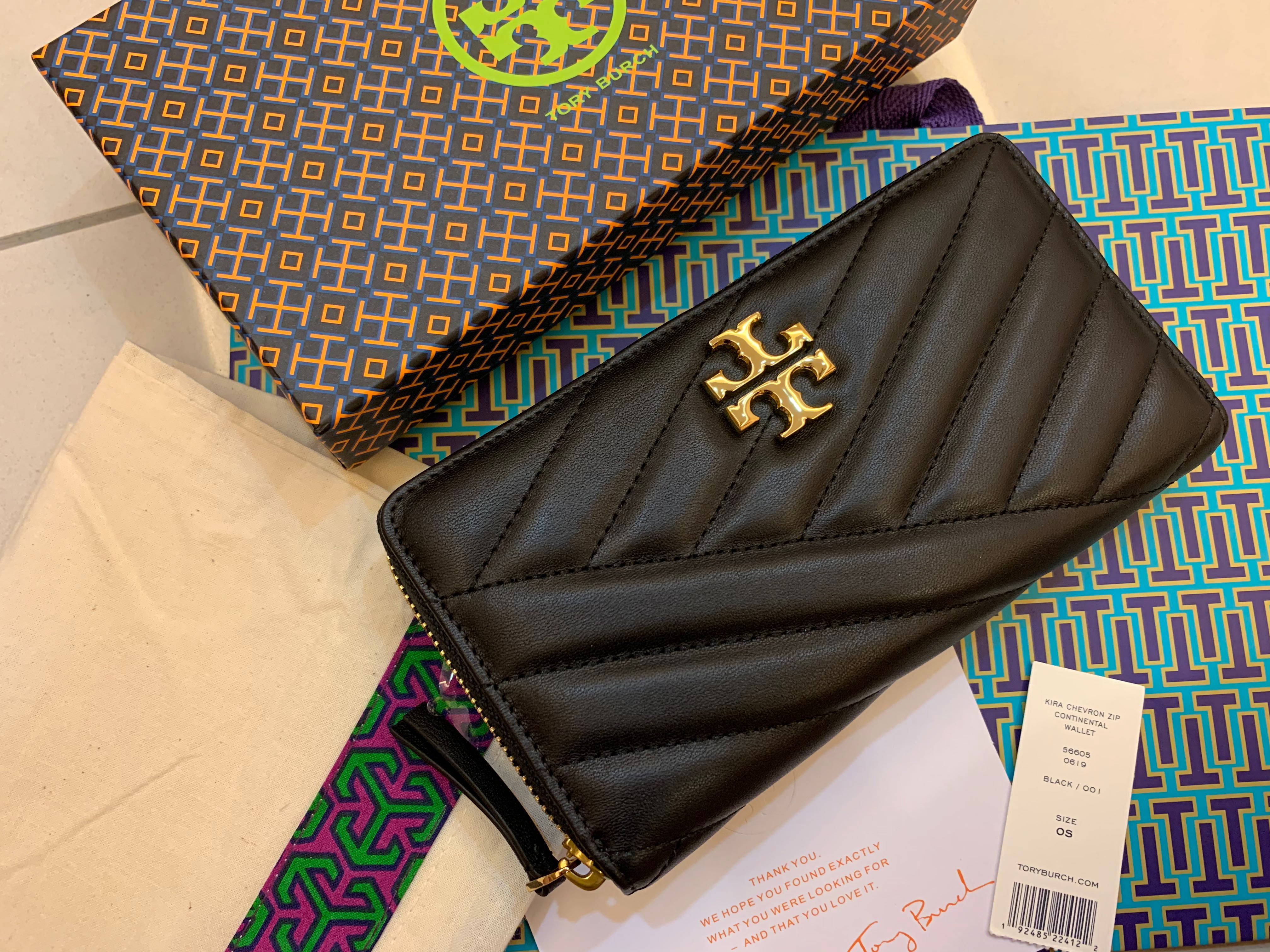 Authentic Tory burch Kira chevron zip continental pack wallet, Luxury, Bags  & Wallets on Carousell