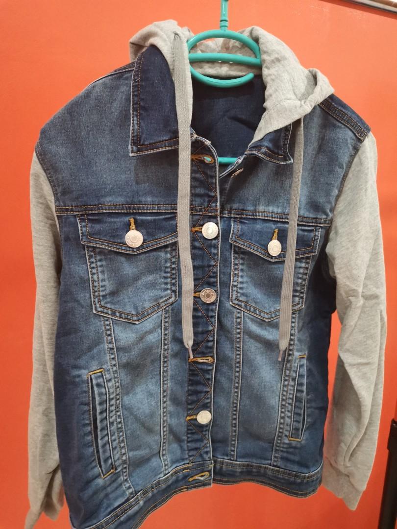 BENCH DENIM JACKET WITH HOOD., Women's Fashion, Tops, Others Tops on Carousell