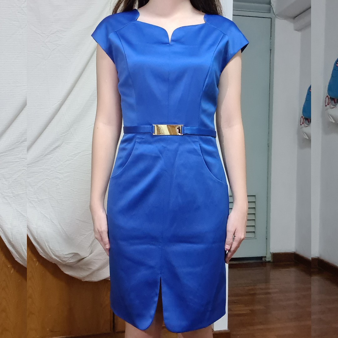 cobalt blue work dress