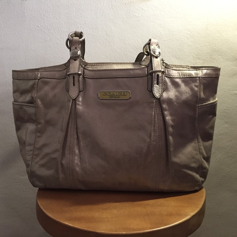 pewter leather bag