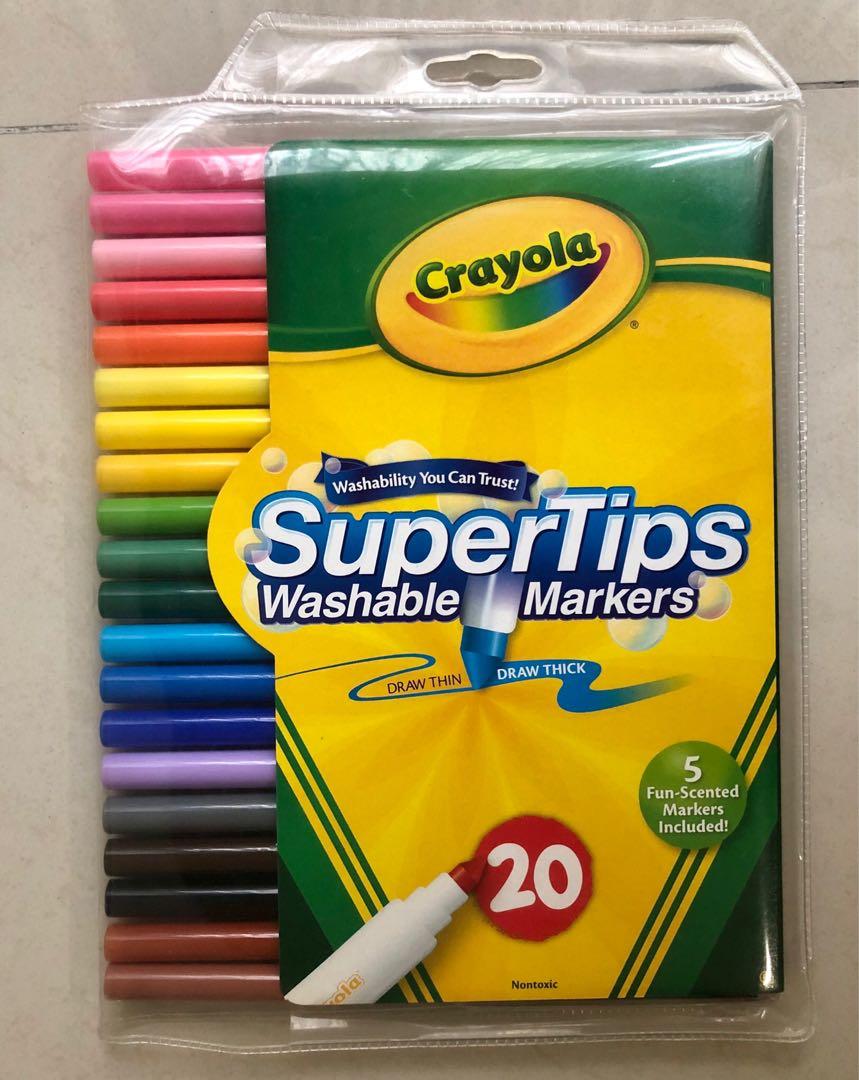 Crayola Washable Super Tips Markers 20 Pc. Set, Coloring & Stickers, Baby  & Toys