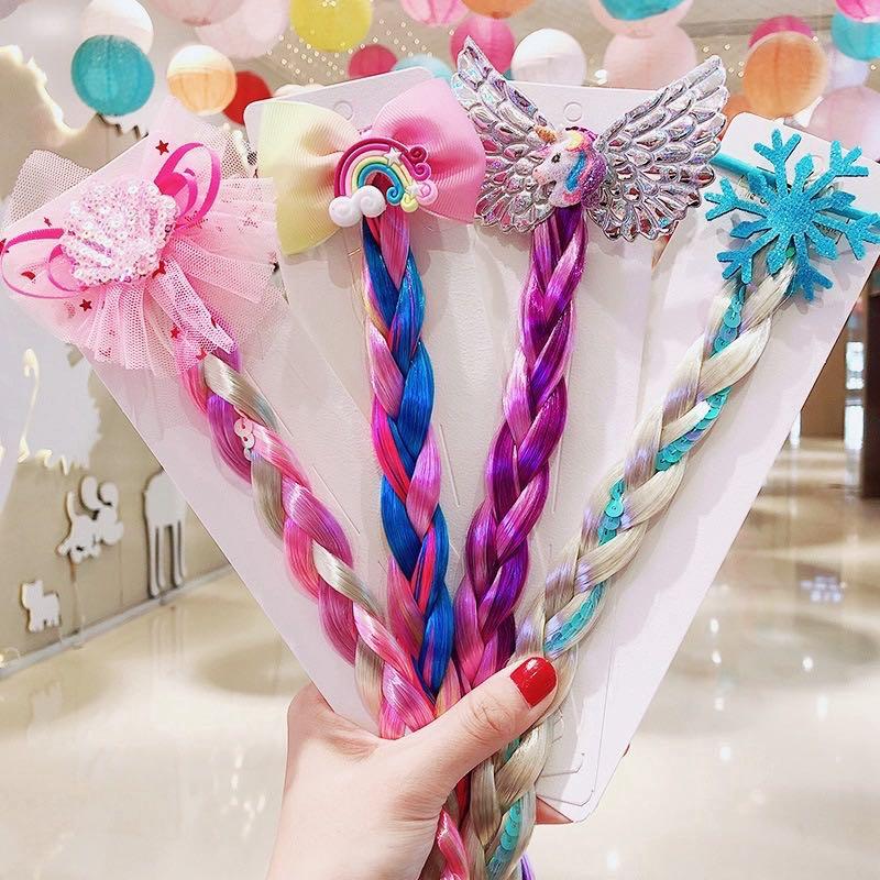 Instock Fashion Korean Colorful Baby Kids Unicorn Wig Hairband