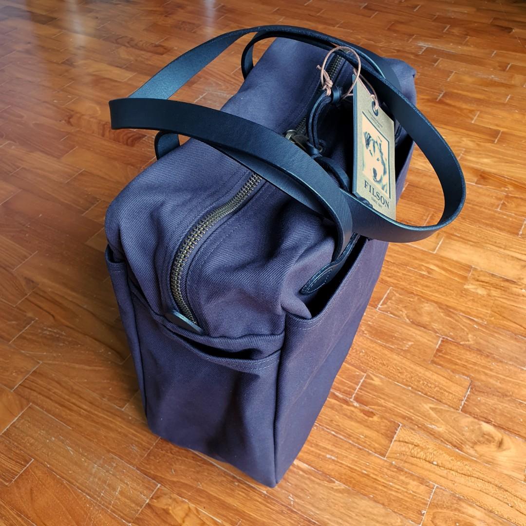 Filson Tote Bag with Zipper in Cinder / Dark Grey, Men's Fashion, Bags