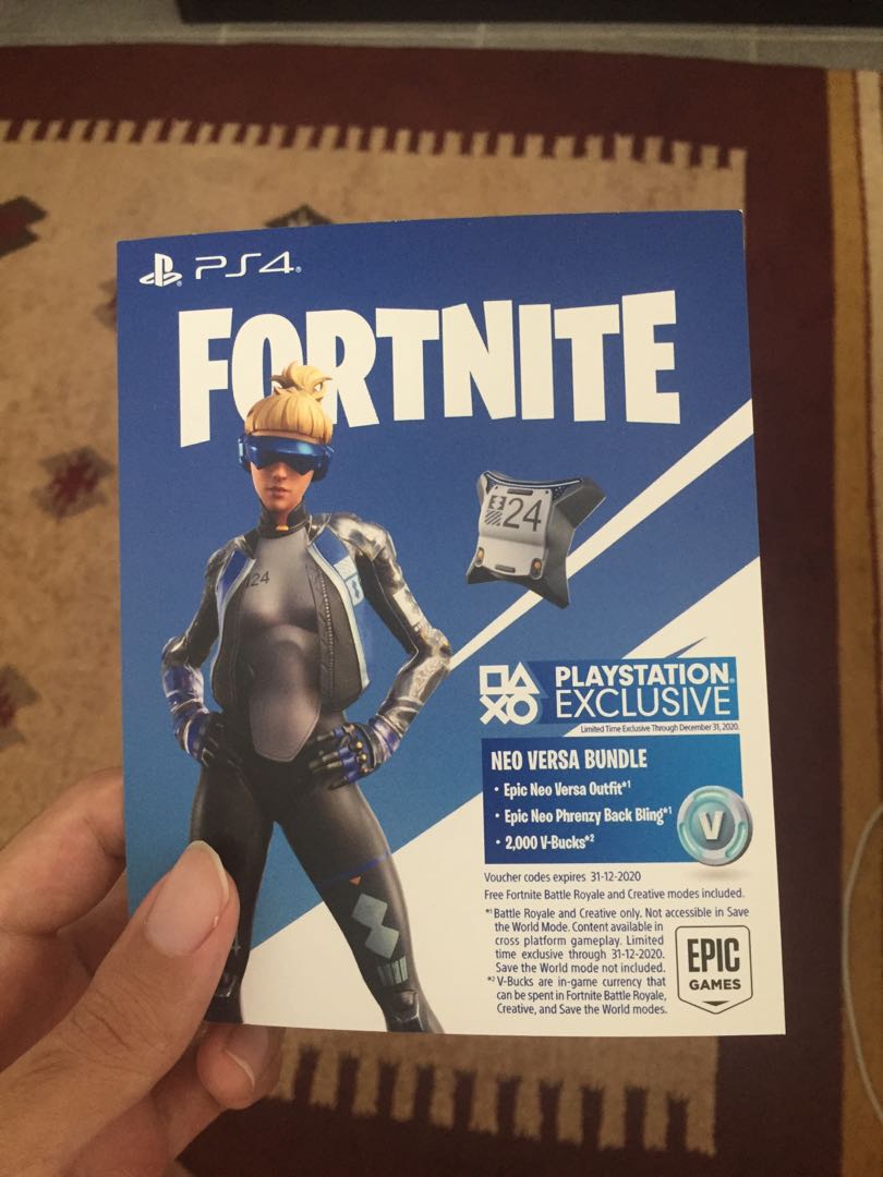 Fortnite Neo Versa Bundle Ps4 Exclusive Video Gaming Video