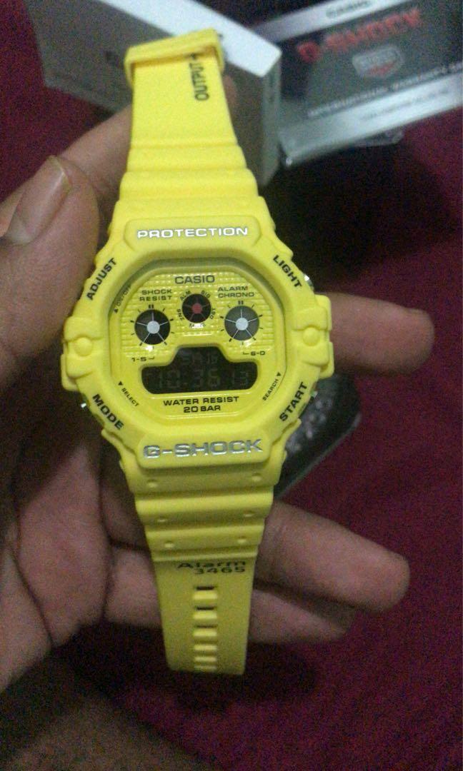 G SHOCK DW5900 RS Tapak Kucing Kuning Men s Fashion Watches