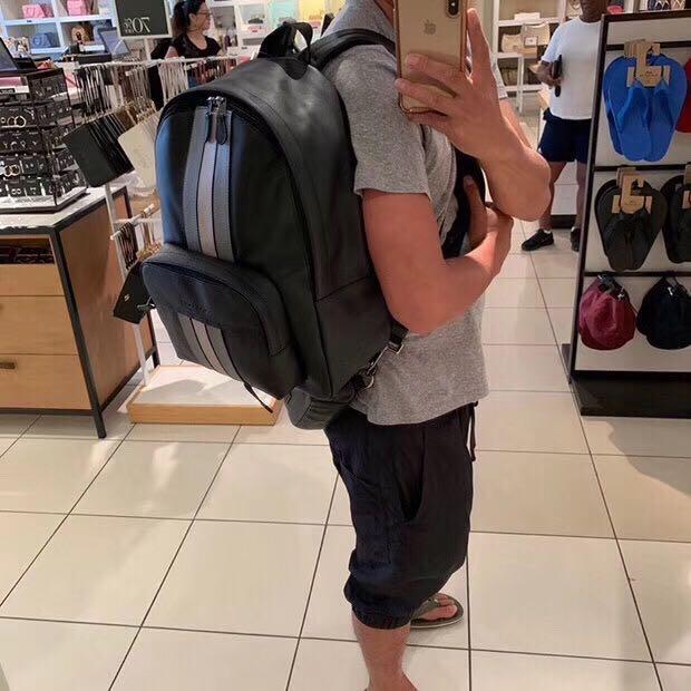 coach stripe backpack