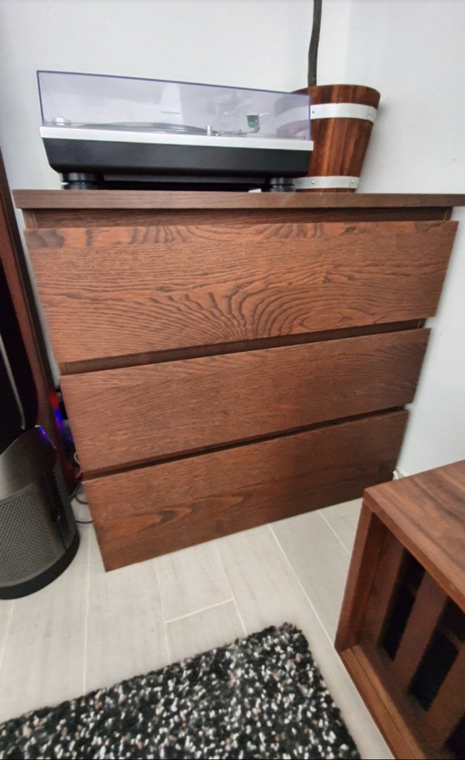 Brown stained 2025 ash veneer dresser