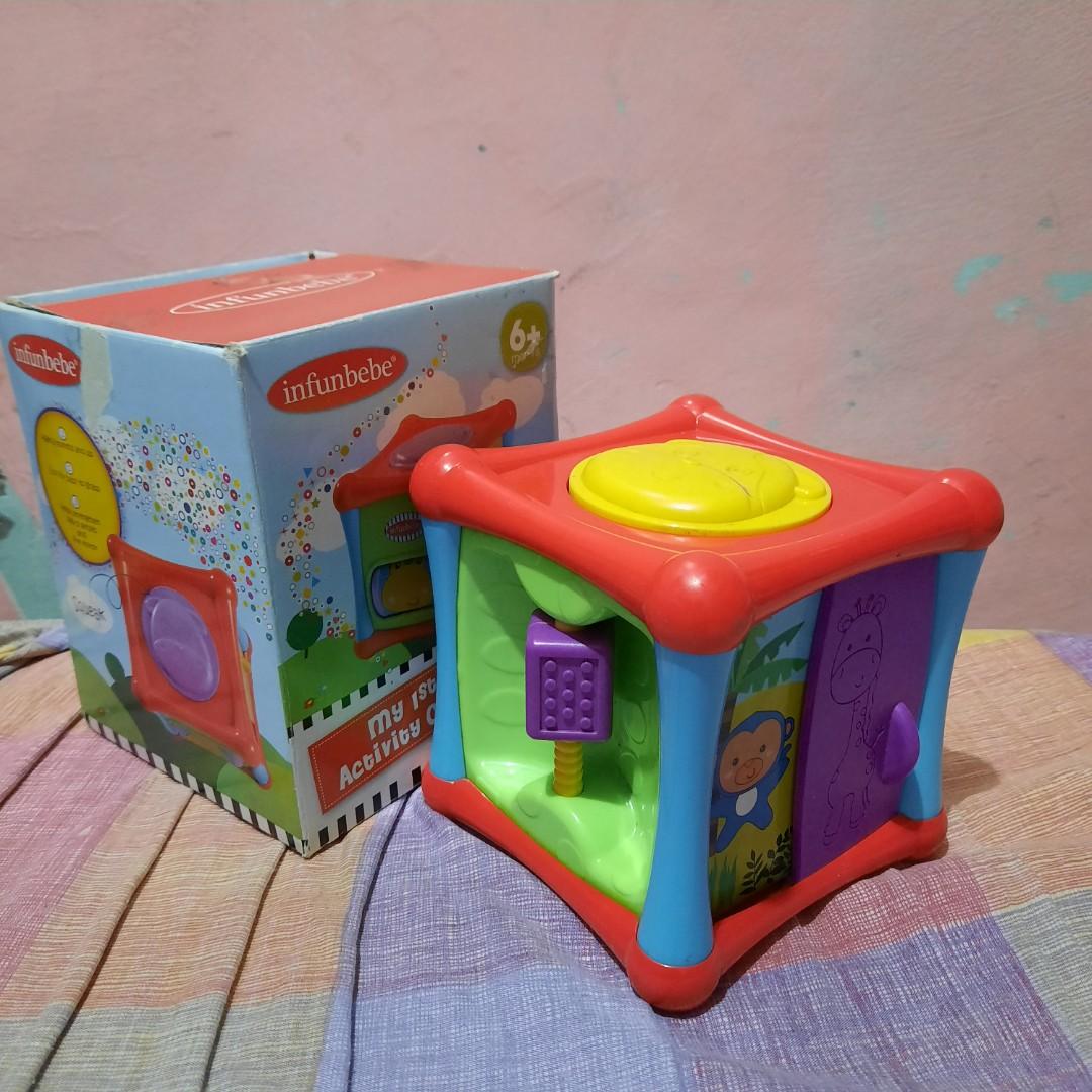 Infunbebe Activity Cube (Category: Infant Playtime) located in Pasig City. Submitted by ambushhh (Listing ID 1016606327, Image 1). Description: Used but still in good condition Yung mirror na gano malinaw pero lahat functioning pa With box RFS: decluttering maglilipat na bahay.