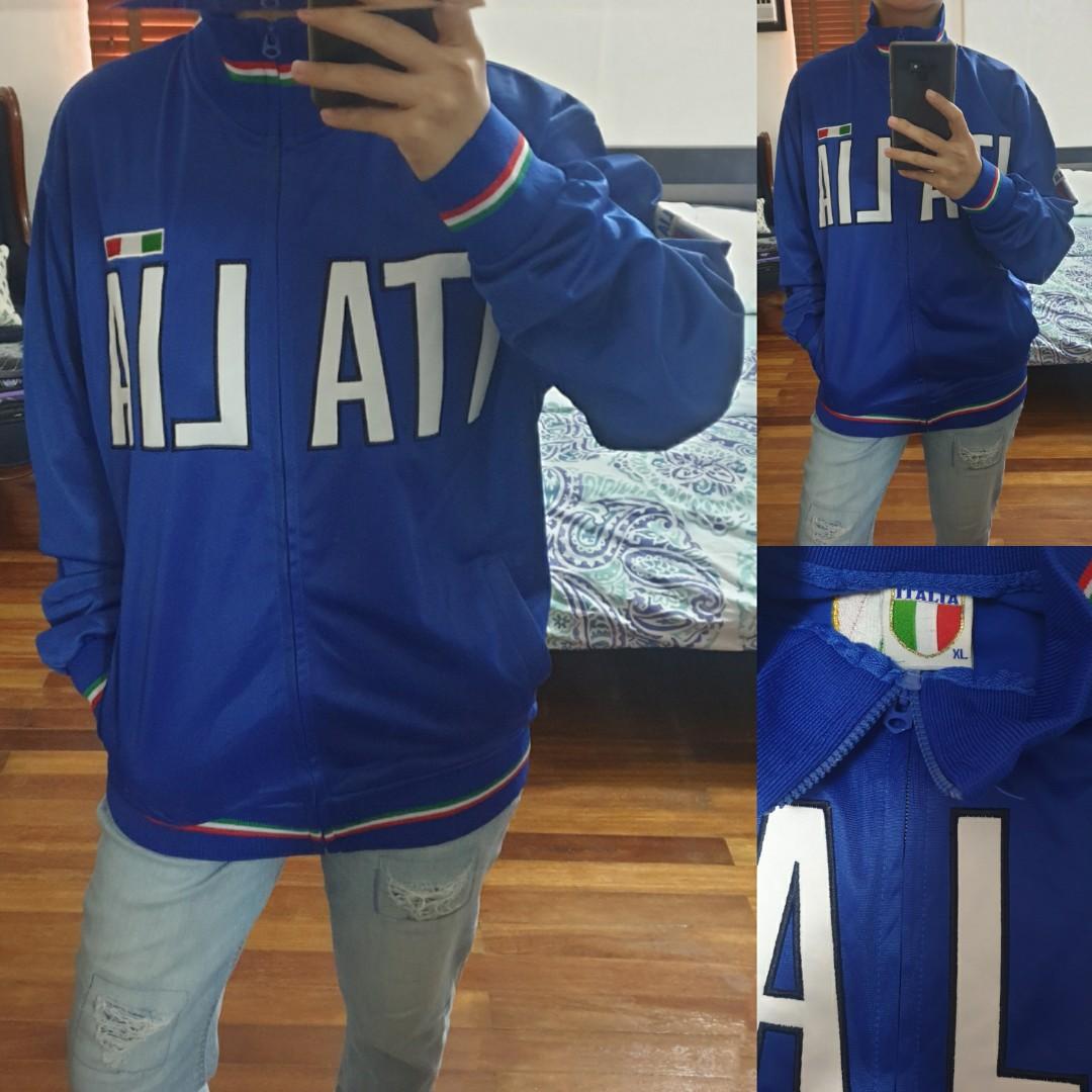 Italia Blue Tracksuit Zip Up Jacket Men S Fashion Clothes Outerwear On Carousell