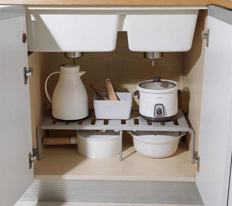 Kitchen Cabinet Counter Shelf Organizer Rack Expandable Furniture Shelves Drawers On Carousell