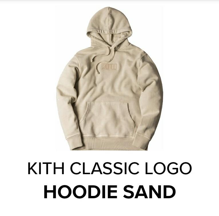 Kith FW17 Classic Logo Hoodie Sand Men s Fashion Tops Sets
