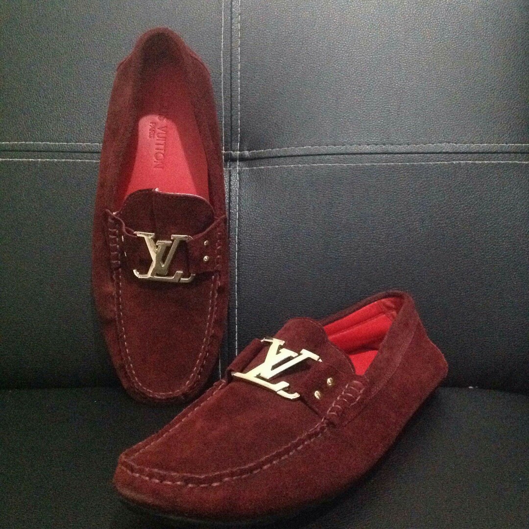 Louis Vuitton red loafers, Luxury, Apparel on Carousell