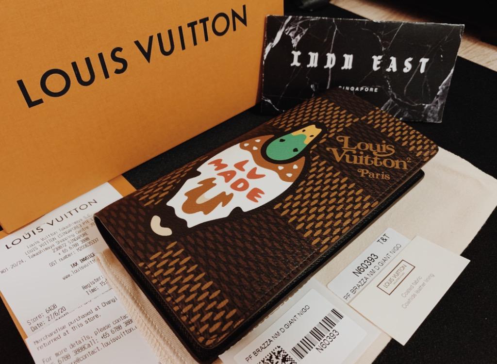 Louis Vuitton x Nigo Brazza Wallet Damier Ebene Giant Brown