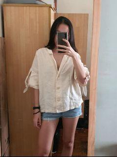 MANGO oversized linen blouse