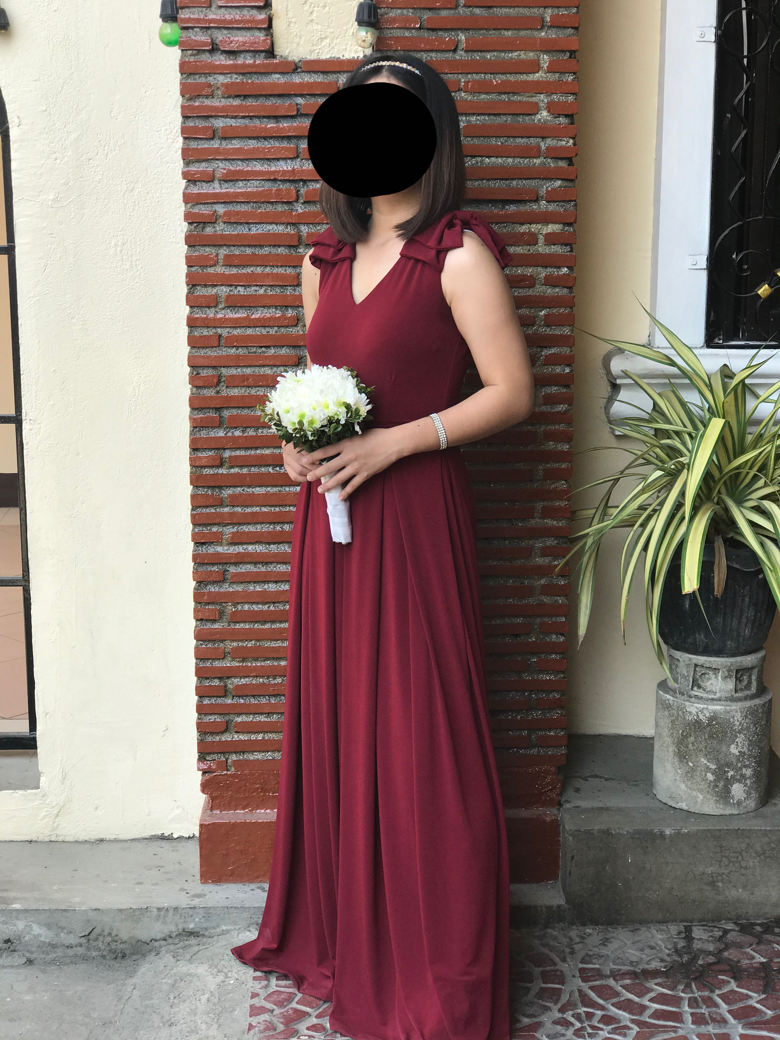 evening gown maroon