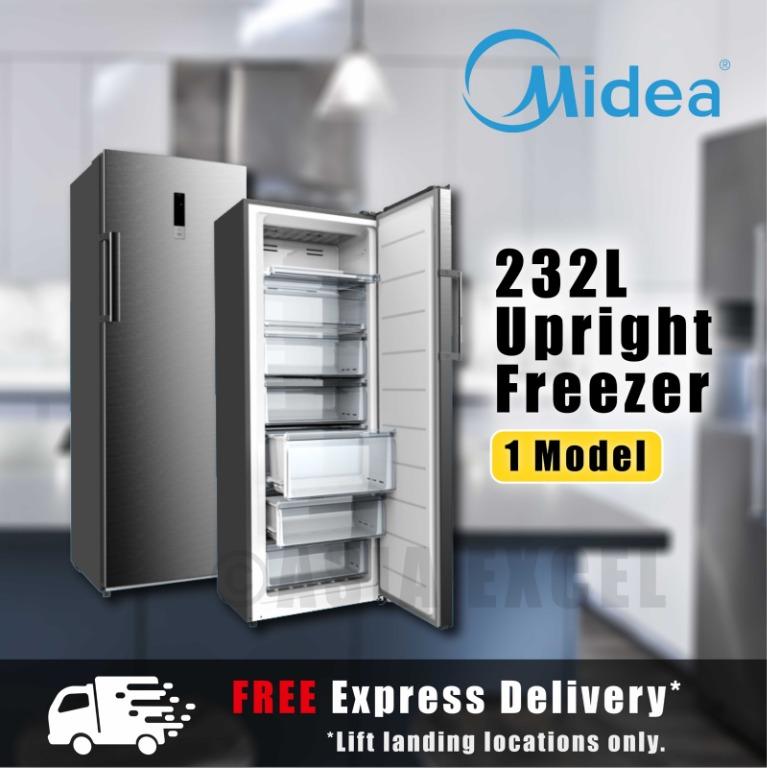 Midea Mcf232 232l 1 Door Upright Freezer Home Appliances Kitchenware On Carousell