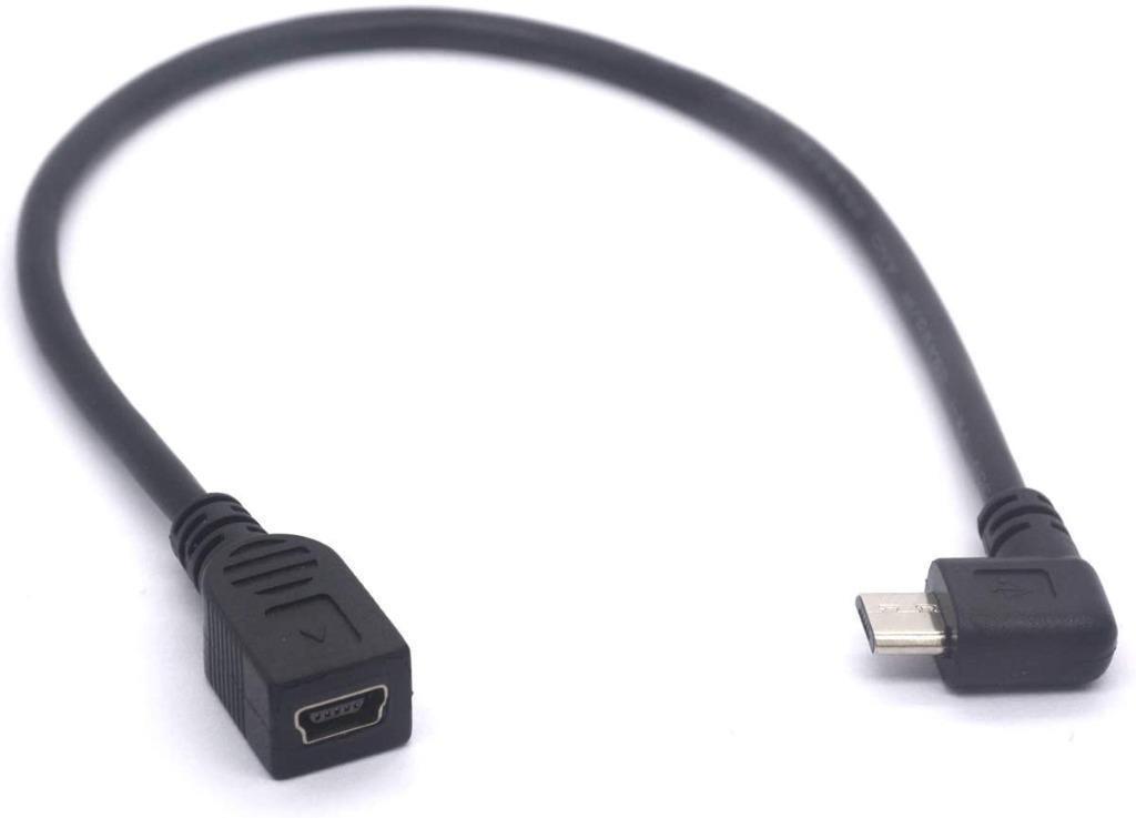 Mini Usb Female To Micro Usb Left Cable Cord 90 Degree B Micro Usb Male To Mini Female Connector Adapter For Mp3 Gps Camera Left Electronics Others On Carousell