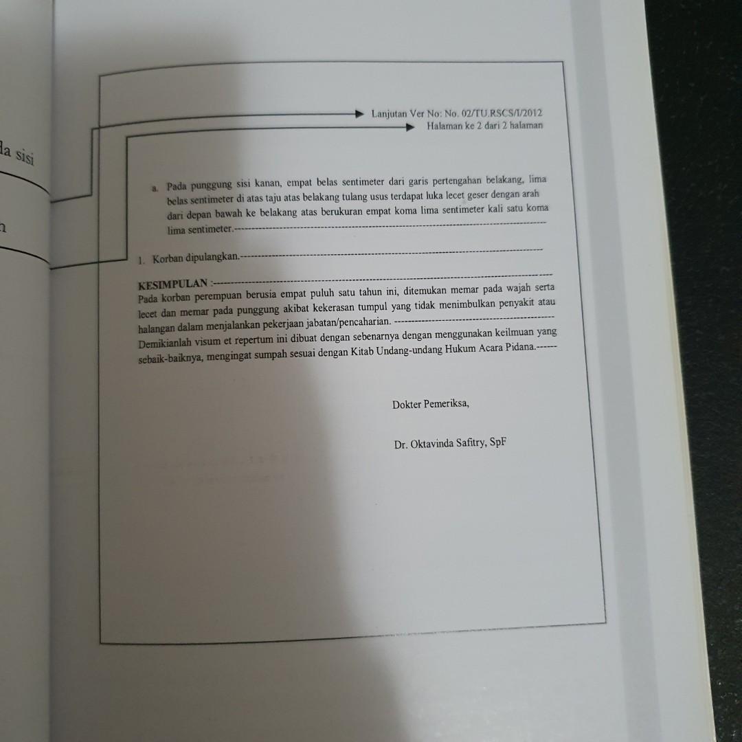 Mudah Membuat Visum Et Repertum Kedokteran Forensik Buku Alat Tulis Buku Pelajaran Di Carousell