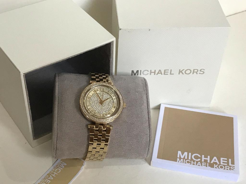 Darci pave gold tone watch top