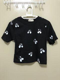 *New* Mickey mouse black crop top