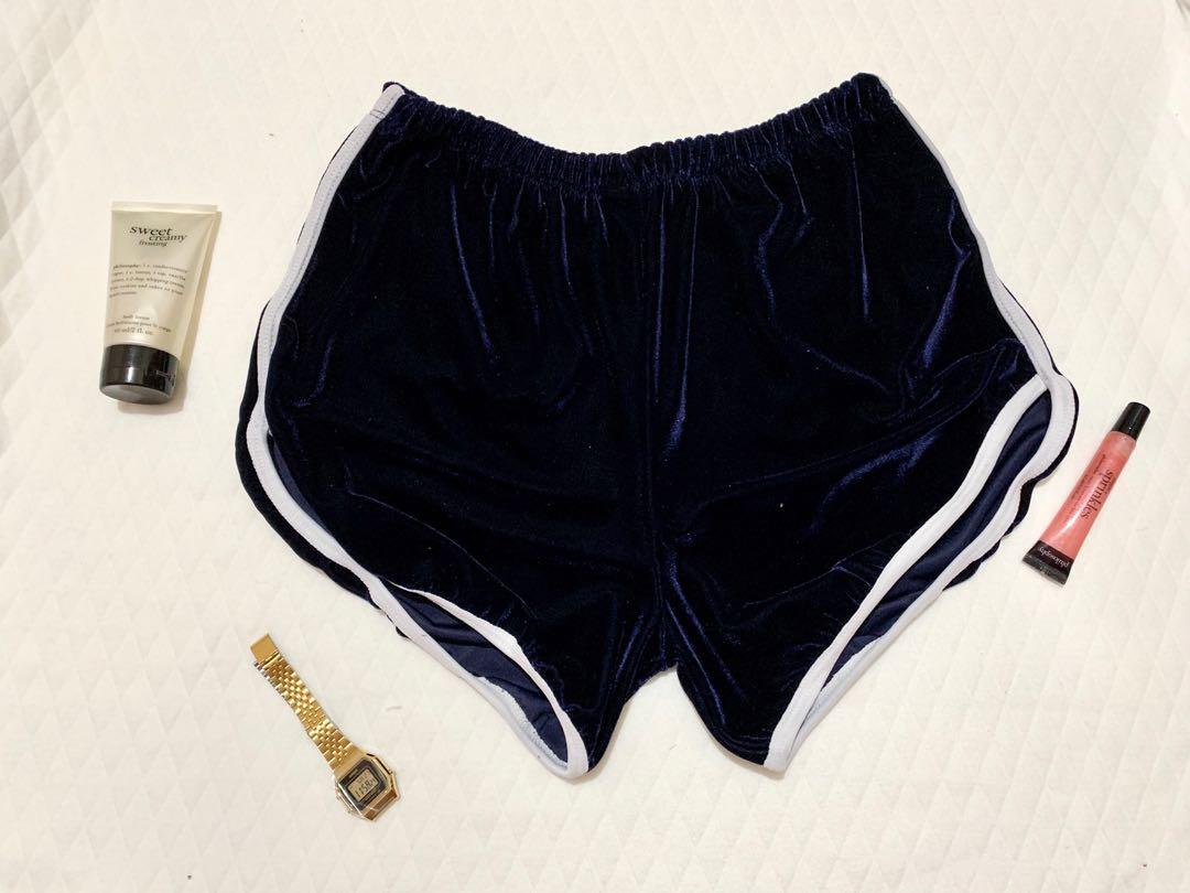 velvet shorts plus size