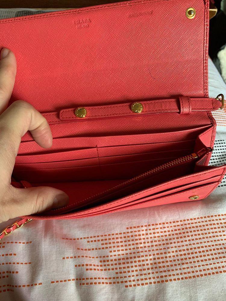 Prada Wallet on Chain (Category: Luxury Bags & Wallets) located in Pasay City. Submitted by luxebox (Listing ID 1016598860, Image 2). Description: Prada woc preloved condition. Please see photos for flaws.