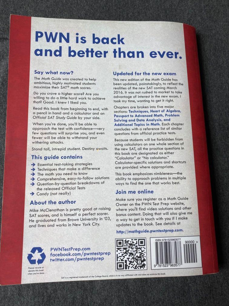 Pwn The Sat Math Guide Mike Mcclenathan Books Stationery
