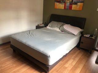 Queen size bed frame and side tables