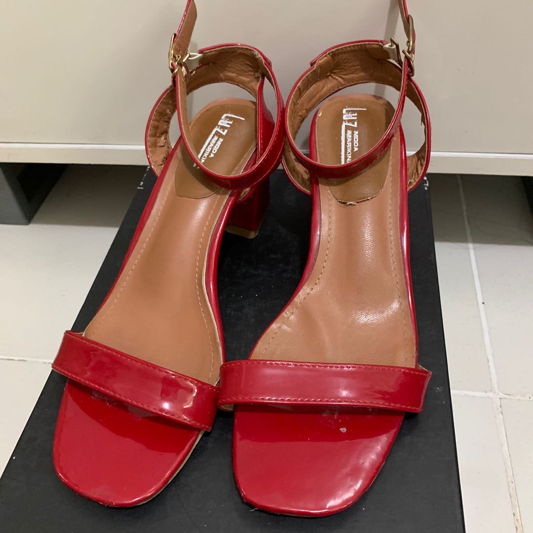 red high heel sandals shoes