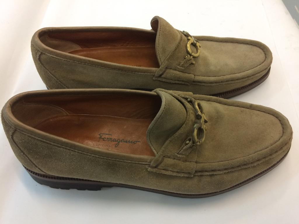 Gold suede loafers store