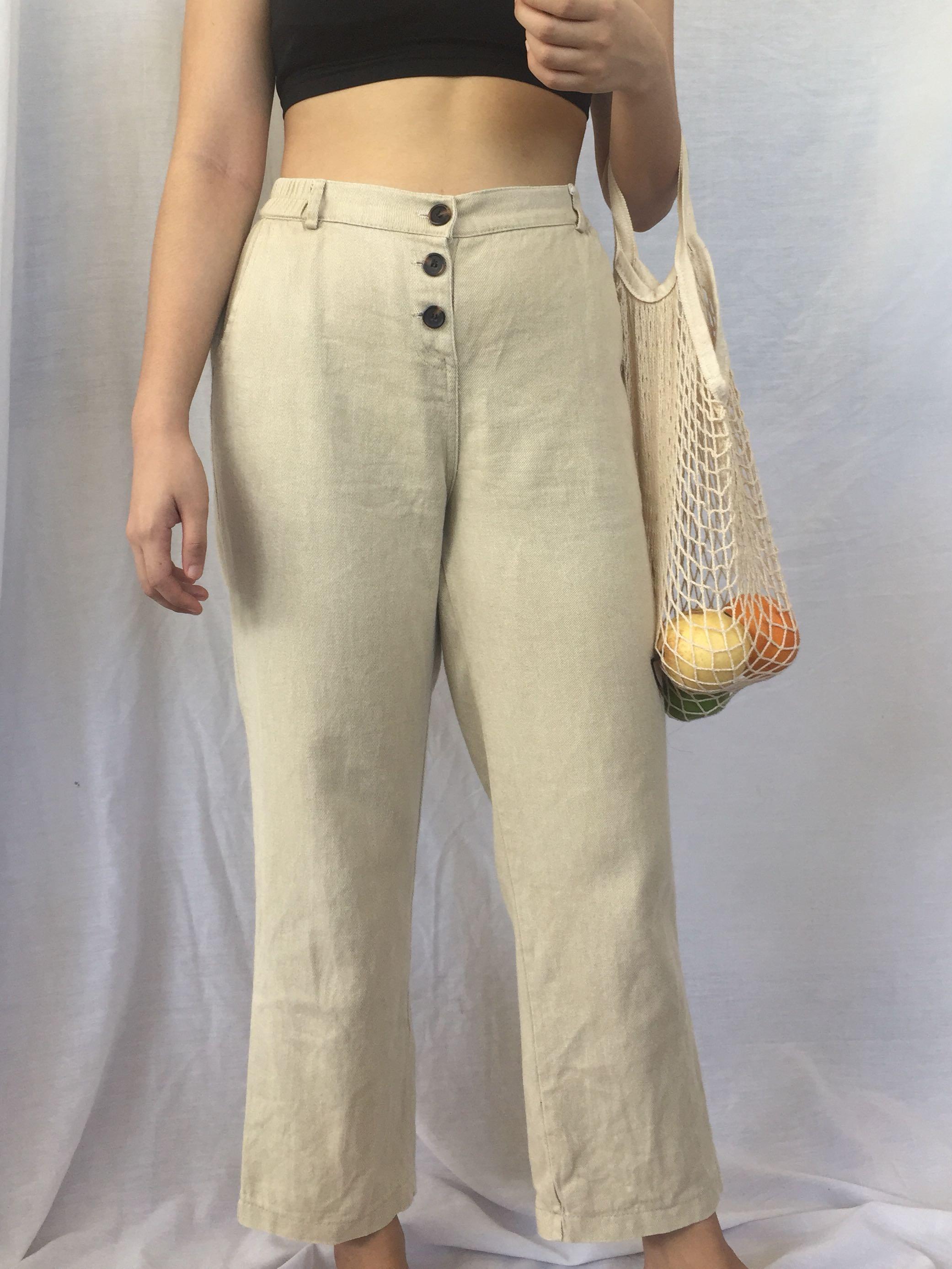 REPRICED Soft khaki pants (Category: Other Bottoms) located in Paranaque City. Submitted by closedcycle (Listing ID 1016649686, Image 3). Description: ✨ very thick cotton-blend, almost like soft khaki denim ✨ with three-button closure in front ✨ stretchable at the back ✨ perfect for office or casual days ✨ very comfortable‼️ 27-32” waist 36” length.