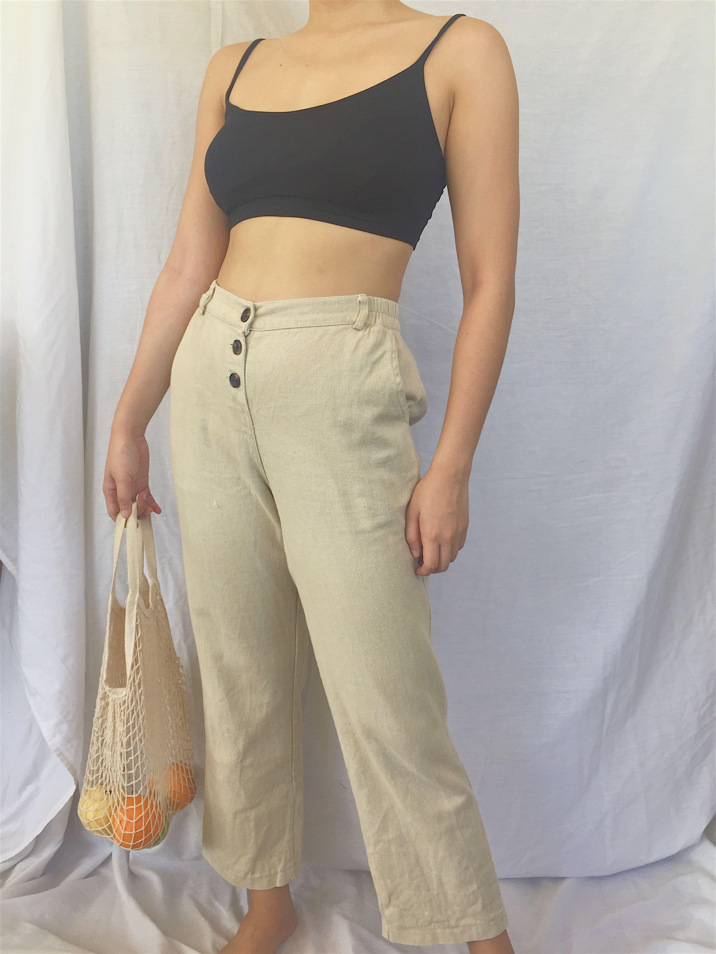 REPRICED Soft khaki pants (Category: Other Bottoms) located in Paranaque City. Submitted by closedcycle (Listing ID 1016649686, Image 1). Description: ✨ very thick cotton-blend, almost like soft khaki denim ✨ with three-button closure in front ✨ stretchable at the back ✨ perfect for office or casual days ✨ very comfortable‼️ 27-32” waist 36” length.