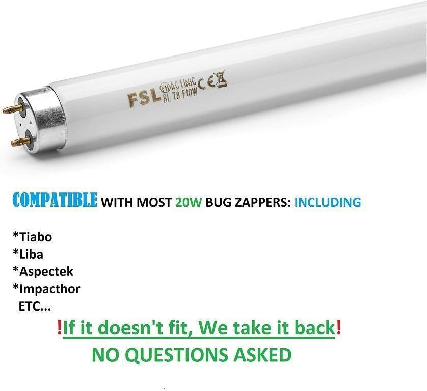 Tiabo Bug Zapper Replacement UV Bulb Tube 10W Bulb for 20W Bug Zappers