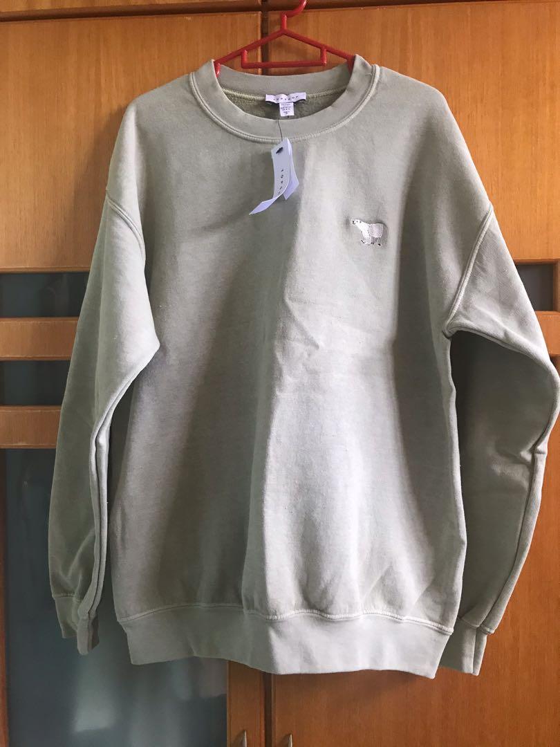 Topshop polar shop bear sweatshirt