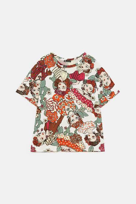 Zara face print shirt clearance