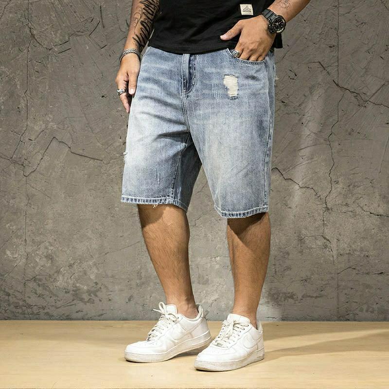 Mens big and tall distressed jean shorts discount