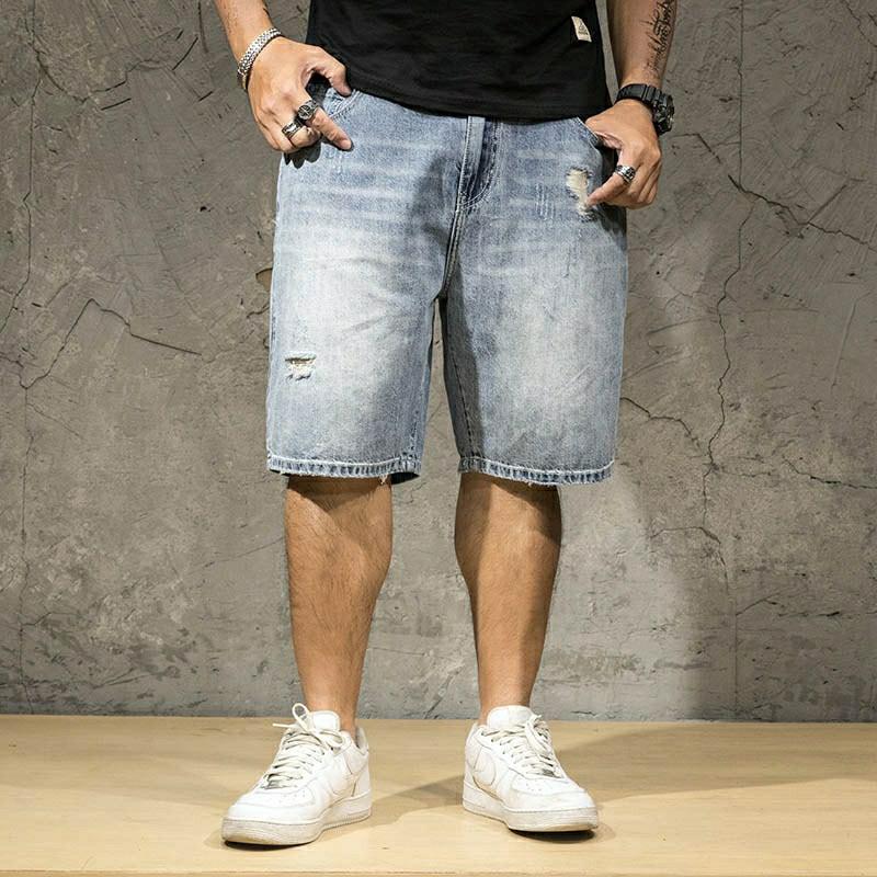 Mens big and discount tall distressed jean shorts