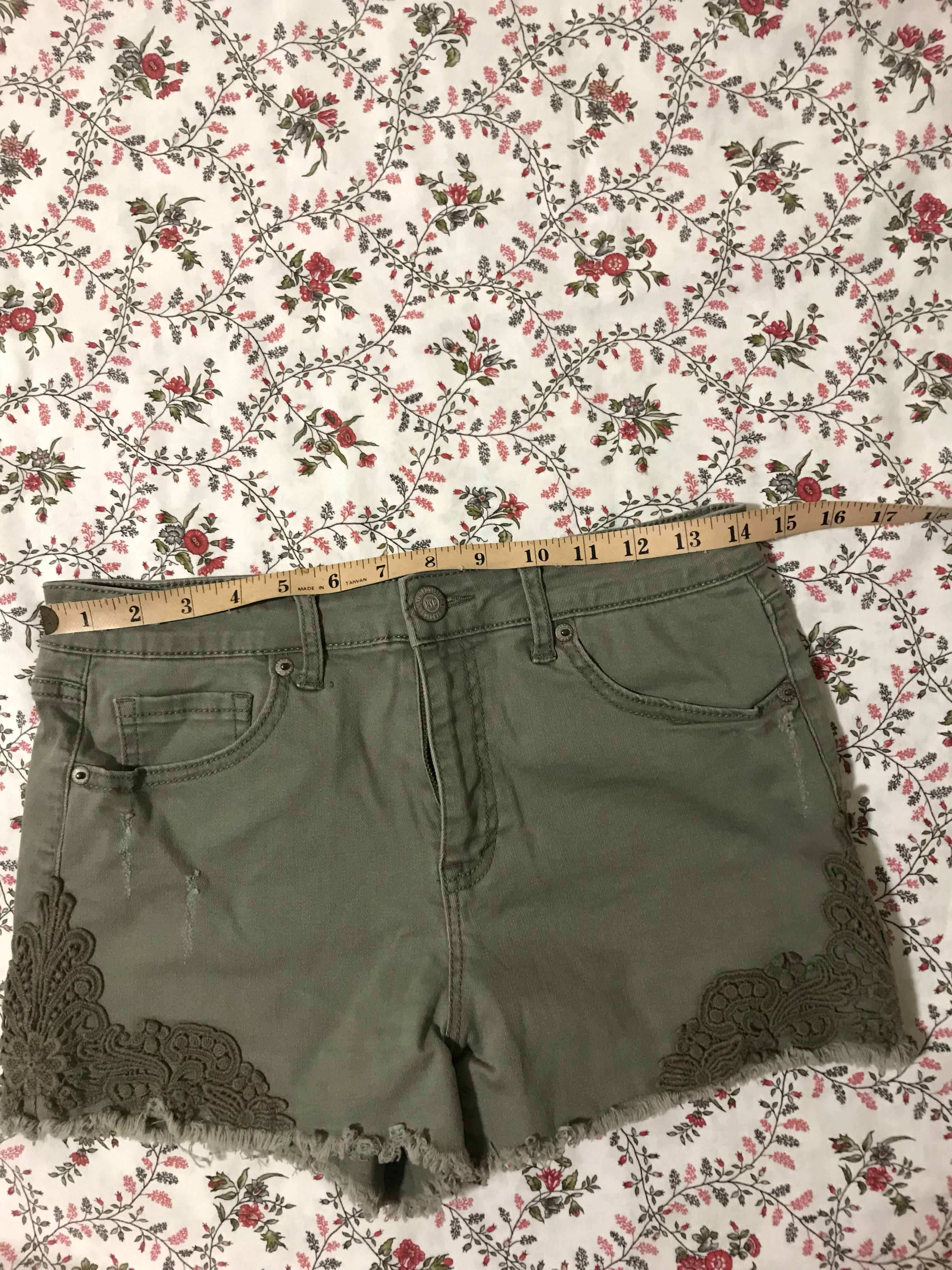 Green lace shorts clearance