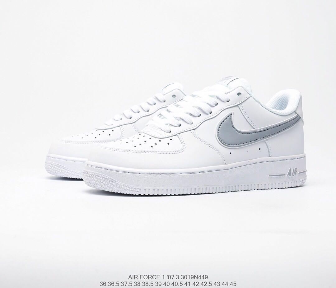 Air Force 1-3 AF1 Low (GS) White/Grey 