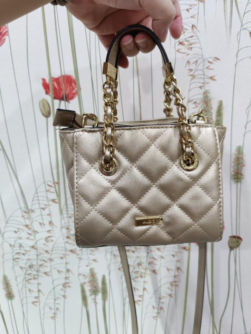 Aldo gold handbag outlet
